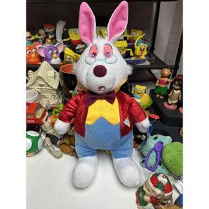 WHITE RABBIT Disney Alice In Wonderland Tall Plush Stuffed Doll Tags 12”